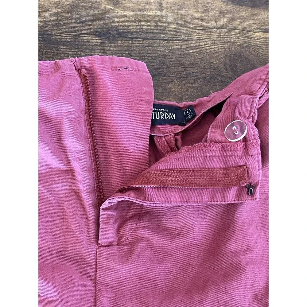 Womens Kate Spade Saturday Chino Shorts Sz 2 High Waisted Linen Blend Preppy